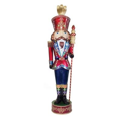 China Life Size Christmas Decoration Fiberglass Resin Nutcracker Soldier Statue Sculpture For Sale From Europe for sale