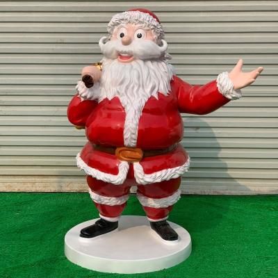 China Fiberglass 2020 Europe Christmas Decoration Life Size Santa Claus Father Christmas Statue for sale