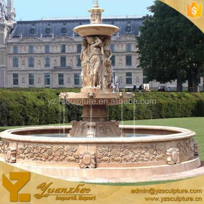 China Decorative Stone Garden Fountain / Home Decoration Large Size Garden Water Fountain With Standing Lady for sale