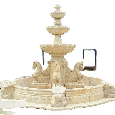 China Large 3 Tier Modern Natural Marble Water Fountains For Outdoor Decoration for sale