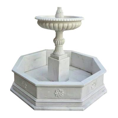 China Garden Modern Decorative Large Cast Iron White Marble Water Fountain for sale