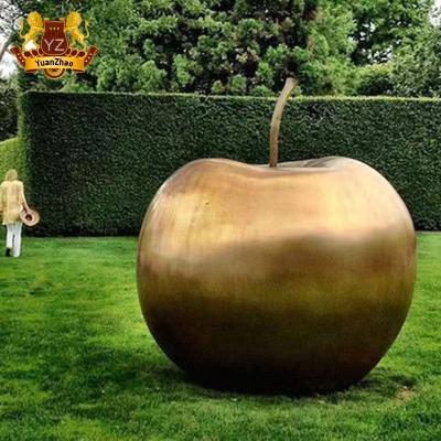 China Europe Garden Decoration Metal Fruit Apple Statue Large Size Outdoor Cast Bronze Apple Sculpture For Sale for sale