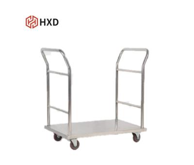 China energy & 304 Stainless Steel Pulling Folding Flatbed Pull Carts Commercial Product Restaurant Kitchen Equipment Transfer Cart Mobile Dish Cart for sale