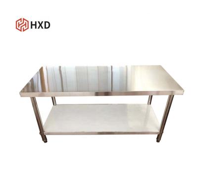 China energy & Customized Kitchen Stainless Steel Pull Out Top Shelf Commercial Two Tier Working Table Round Legs Customized for sale