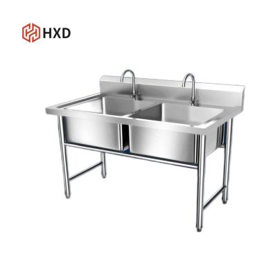 China energy & HOME Large Size Commercial Kitchen 304 Stainless Steel SS Double Basin Restaurant Wash Sink for sale