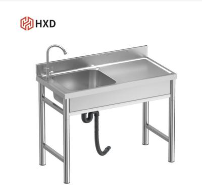 China energy & Industrial Kitchen Factory 304 Stainless Steel Hair Extracting Wash Down Double Single Bowls Customized for sale