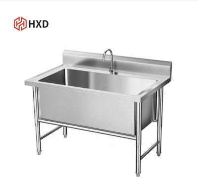 China energy & SS 304 HOME Kitchen Basin Stainless Steel Restaurant Double Extraction Washing Single Sink for sale