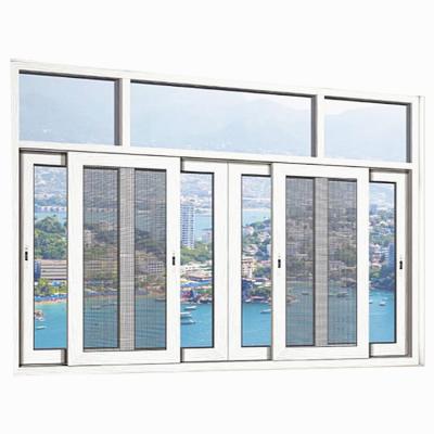 China Simple Round Lid Screen Design Folding Double Glazed Aluminum Horizontal Sliding Window for sale