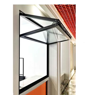 China Double Screen Kitchen Vertical Windows Aluminum Frame Bi-Folding Slim Black Design for sale