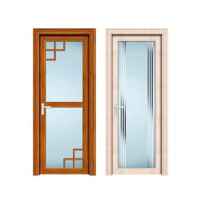 China 2021 New Design Soundproof Aluminum Frame Modern Glass Bathroom Entry Doors for sale