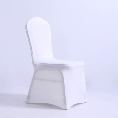 China Plain Cheap White Spandex Chair Cover For Wholesale White Wedding Stretch Chair Cover For Banquet for sale