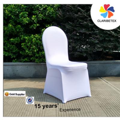 China Durable Plain Dyed Pattern 190gsm Spandex Stretch Chair Cover White Cheap Spandex Chair Cover for sale