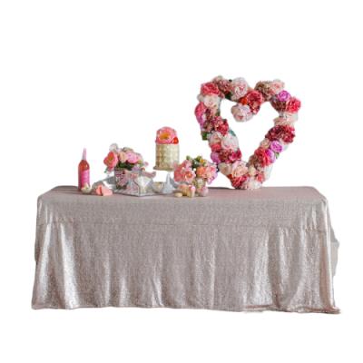 China Oilproof Sequin Rectangle Wedding Banquet Tablecloth for sale