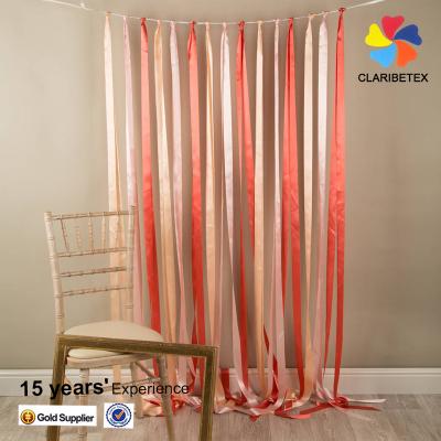 China Durable Satin Ribbon Backdrops Curtain Stage, For Christmas Party Wedding Trade Show Display Baby Decorations Photo Studio for sale