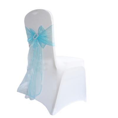 China Decoration Wedding Organza Sash With Rhinestone For Wedding Decoration , Turquoise Blue Color for sale