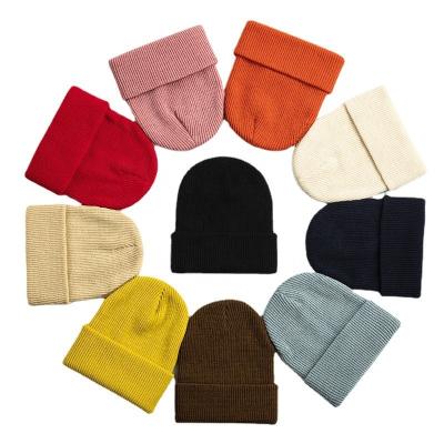 China New Plain Hand Knitted COMMON Beanie With Custom Hats Brand Tags for sale