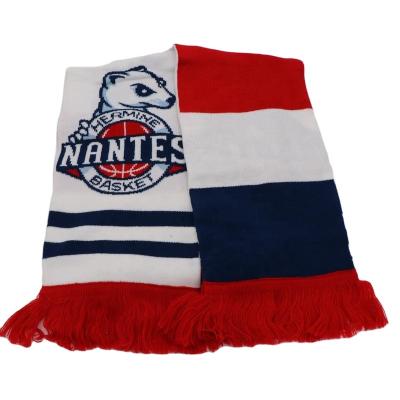 China Wholesale Custom Knitted Acrylic Scarf Sports Jacquard Acrylic Football Knit Snoods for sale