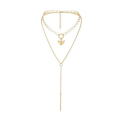 China MIA 2021 CLASSIC Mesh Chain Love Angel Wings Necklaces Choker Multi-Tassel Hot Selling Elegant Necklace for sale