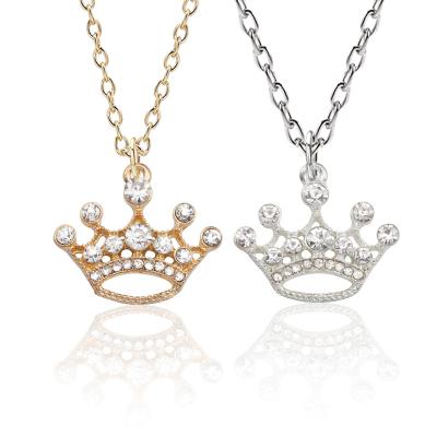 China 2021 FASHION Top Girls Selling Mia Pendant Necklace Diamond Little Crown Hollow Rhinestone for sale