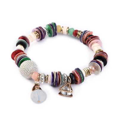 China MIA 2021 Handmade Bohemian Accessories SS Crystal Shell Slice Bracelet Fashion Summery BOHEMIA For Women and Girls for sale