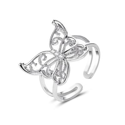 China Mia 2021 CLASSIC top selling high quality jewelry exaggerated hollow butterfly ring zodiac rings for sale