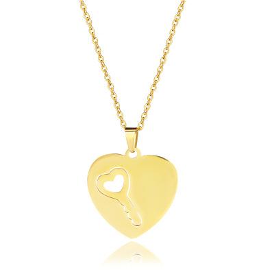 China MIA 2021 CLASSIQUE hot sale stainless steel heart shape hollow head gold plated pendant necklace for women for sale