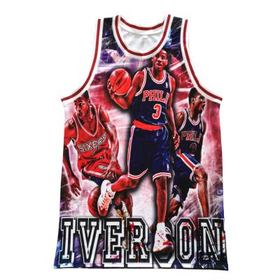 China Private Label Plain Antibacterial Sleeveless Printing Polyester Printing Customized Sublimation Basketball Uniform for sale