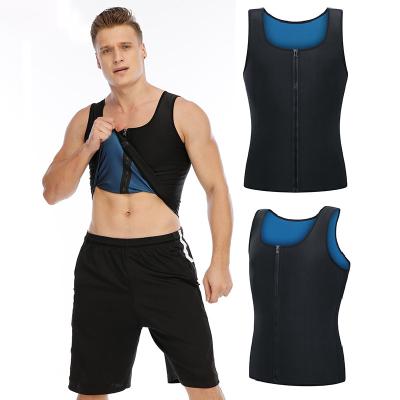 China Weight Loss Fitness Tummy Control Neoprene Sweat Vest Men Thermal Body Shapers With Zipper for sale