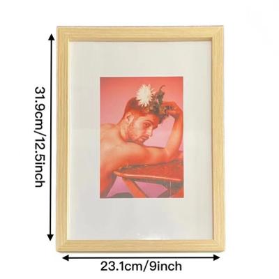 China Factory Direct Sales A4 Wooden Thumb Photo Solid Wood Frame And A4 Display High Definition Glass Pictures With Cushion for sale