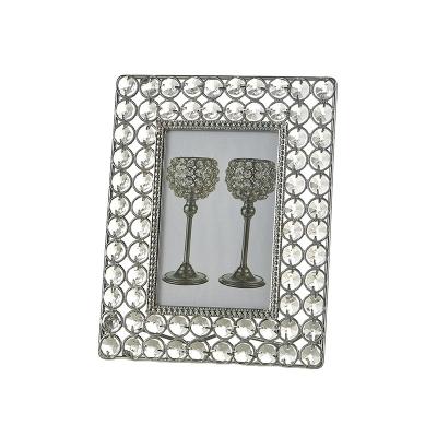 China Luxury Crystal High Cost Performance Simple Crystal Gold Color Digital Photo Frames for sale