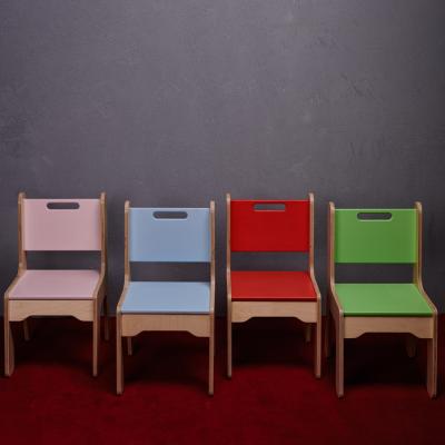 China Hot Selling Colorful Solid Wooden Kids Furniture School Solid Wood Preschool Chairs Eco Friendly for sale