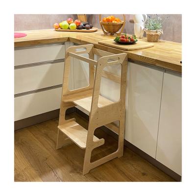 China (Size)Adjustable Wooden Step Stool Toddler Lap Kitchen Step Stool For Kitchen Counter Study for sale