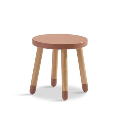 China Kindergarten Children Furniture Wood Kids Chair Bench Stool Solid Wood Round Round for sale