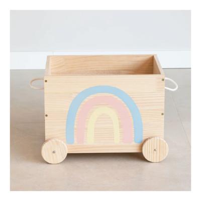 China Scandinavian Wooden Home Storage Decor Kids Room Baby Carts Toy Chest Toy Cart Toys Organizer for Kids for sale