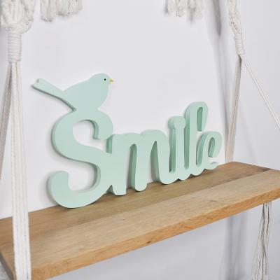 China Eco-friendly Words Decor Nordic Home Accessories Standing Letters Wood Ornaments Wooden Craft Decoration for sale