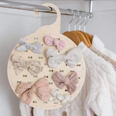 China Eco-friendly Handmade Girl Hair Bow Storage Log Holder Organizer Hanger Kid Room Decor For Headband Hair Clips Accessories for sale