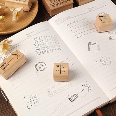 China Toy Wholesale Custom Logo Decorative Scrapbooking Craft Funny Educational Wooden Rubber Stamp for sale