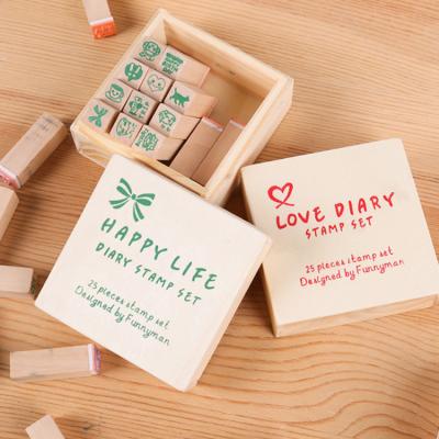 China Toy Custom Eco More Pattern Toy Wax Seal Kids Funny Educational Wooden Stamp Pad Set Factory Manufactory for sale