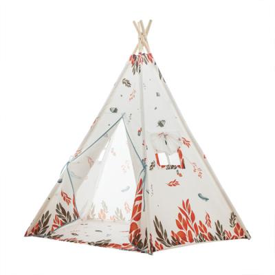 China Toy Wholesale Soft Outdoor or Indoor Canvas Cotton Frame Children Kids Wooden Teep Tent for Play for sale