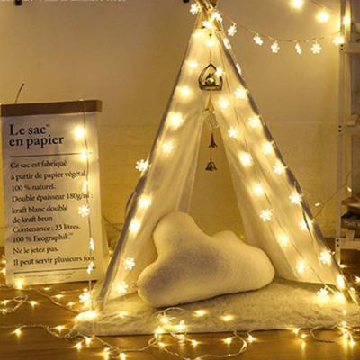 China Warm White Color LED Christmas Snowflake Fairy Lights Battery Operated String for Christmas, Xmas Tree, Halloween, Kids Tents for sale