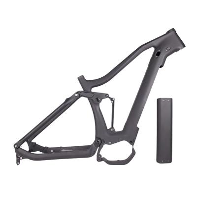 China Toray T700 Carbon Fiber High Modulus Full Suspension Enduro Ebike Frame Fit For Shimano Mid-Drive LCES1085 Motor for sale