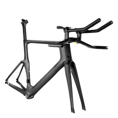 China Road Bikes LightCarbon Carbon Frame Triathlon Bike Frameset Super Aero Carbon 54cm In Running TT LCTT001 for sale