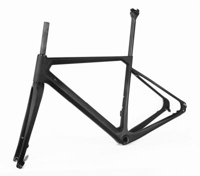 China Road Bikes Lightcarbon Flat Gravel Frame Use Mount Brake In 700c*45c Tire Clearance for sale