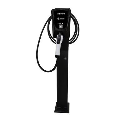 China Type 2  7 Kw 32A Ac 7Kw Car Charger Single Phase Smart Payment  Electric Vehicle Ev Charger upright wallbox Connector: 240mm*51mm*98mm Control box: 225mm*7 for sale