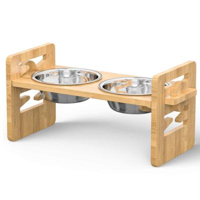 China OEM factory fashion design stainless steel non-automatic pet bowl liftable pet bowl for sale