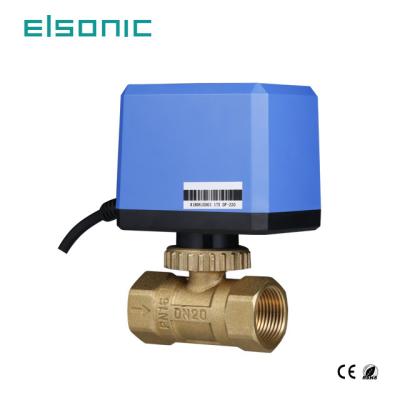 China Brass Motorized 2way DN25 MPA HVAC Coil Fan Unit General Water On/Off 1.6 Mpa Ball Valve for sale