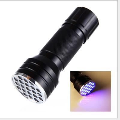 China Emergency 21 LED Flashlight Currency Detection Multifunction Flashlight UV False Scorpion UV Ultraviolet Light for sale