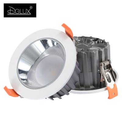 China DGLUX High Power Heat Dissipation High Power Hotel Hall Aluminum Cob 10w 15w 20w 30w 40w 50w 70w Aluminum Body/Mail Anti-Glare Led Downlight for sale