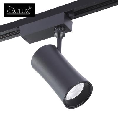 China High Power Aluminum Adjustable Angle Body DGLUX Black COB 15 25 35 Watt Led Track Light for sale