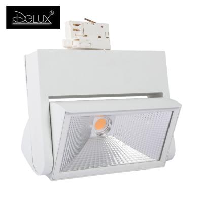 China DGLUX Simple Body Design Mall Super Market Aluminum Rectangular White COB 45 Watt Led Track Light for sale